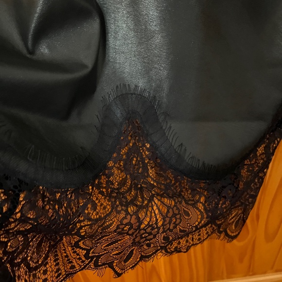 Bcbg max azria faux leather and lace midi dress with tags MSRP $398 - Picture 3 of 6